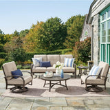 Chamber 5 Piece Aluminum Patio Furniture Sofa Sets With Round Table