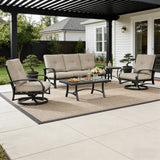 Chamber 5 Pieces Aluminum Outdoor Furniture Sofa Sets with Sunbrella® Cushions