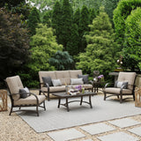 Chamber 5 Pieces Aluminum Patio Sofa Sets with Sunbrella® Cushions