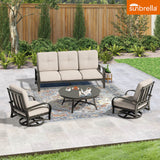Chamber Aluminum 5 Seat Patio Conversation Sets With Sunbrella® Cushions