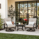 Chamber 3 Pieces Aluminum Patio Bistro Sets with Sunbrella® Cushions
