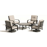 Chamber 4-Person Patio Swivel Chair Sets With Round Coffee Table