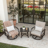 Chamber 3 Pieces Aluminum Patio Bistro Sets with Sunbrella® Cushions