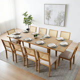 Monica Rattan Solid Wood Upholstered Dining Chair (Set of 6)
