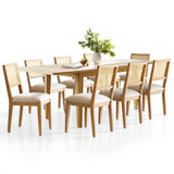 Chandler & Monica Solid Wood Rectangular Extendable Dining Table Set for 8 (9-Piece)
