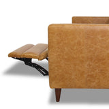 Christopher Tan Leather Electric Inclining Sofa - Right Facing