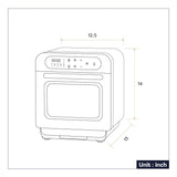 Ciarra Nosh Oven | 8-in-1 Portable Countertop Steam Oven Small Electric Oven with Air Fryer | Ashy Cloud