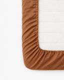 Cinnamon linen fitted sheet