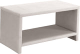 Cleo Contemporary Night Stand – Stylish Velvet Upholstered Design with Open Shelf for Storage