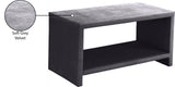 Cleo Contemporary Night Stand – Stylish Velvet Upholstered Design with Open Shelf for Storage