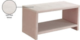 Cleo Contemporary Night Stand – Stylish Velvet Upholstered Design with Open Shelf for Storage