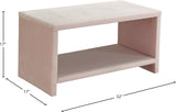 Cleo Contemporary Night Stand – Stylish Velvet Upholstered Design with Open Shelf for Storage