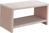 Cleo Contemporary Night Stand – Stylish Velvet Upholstered Design with Open Shelf for Storage