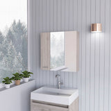 Sines Mirror Medicine Cabinet with Double-Door Mirrored Front, Four Interior Storage Shelves, Minimalist Wall-Mounted Design and Space-Saving Bathroom Organization for Daily Essentials and Modern Home Convenience