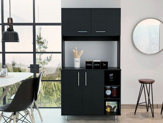 95 Pantry Kit, Four Legs, Double Door Cabinet, Three Shelves