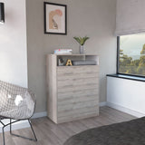 Sanna Four Drawer Dresser,  One Open Shelf