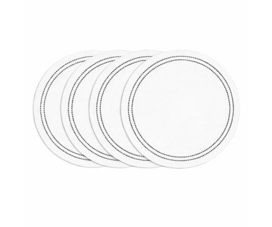 Pearls Placemats - Charcoal Embroidery