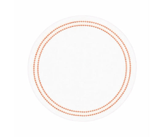 White Round Placemats - Terracotta Embroidery