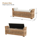 Coastal Charm: Leo Rattan Storage Bench