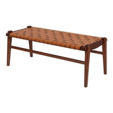 Cody Tan Leather Bench