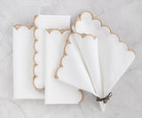 Scalloped Edge Linen Napkins