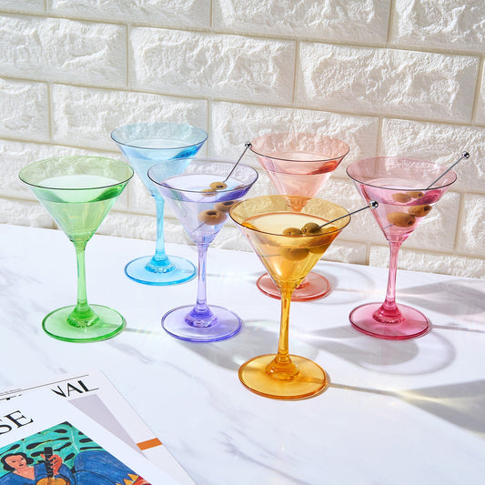 Martini Glasses Set of 6 | 8oz | Crystal Luxury Martini Glass