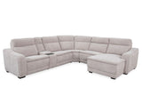 Conroe Dual-Power 7-Piece Reclining Sectional with Chaise, Cobblestone