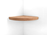 Floating Corner Shelf with Cord Hole in Oak
