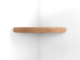 Floating Corner Shelf with Cord Hole in Mahogany