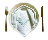 Green Cloth Napkins - Pearls Napkins