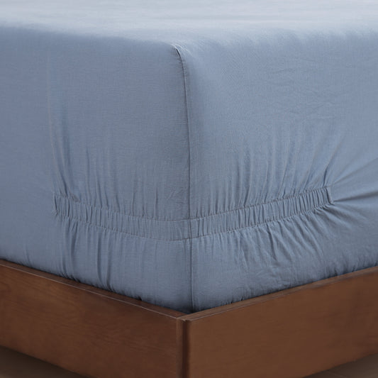 Egyptian Cotton-European Linen Adjustable Fitted Sheet Dusk