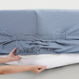 Egyptian Cotton-European Linen Adjustable Fitted Sheet Dusk