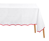 Red Scalloped Tablecloth