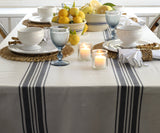 Navy Blue Striped Tablecloth