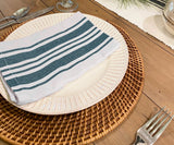 Green and White Napkins Set of 6