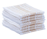 Beige Striped Napkins - Linen Cloth Napkins