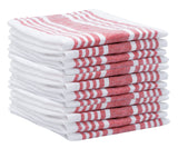 Red Linen Striped Napkins