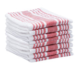 Red Linen Striped Napkins