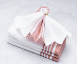 Red Linen Striped Napkins
