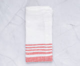 Red Linen Striped Napkins
