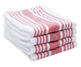 Red Linen Striped Napkins