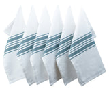Green and White Napkins Set of 6