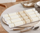 Beige Striped Cotton Placemats