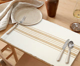 Beige Striped Cotton Placemats