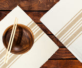 Beige Striped Cotton Placemats