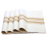 Beige Striped Cotton Placemats