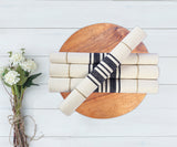 Navy Blue Striped Cotton Placemats