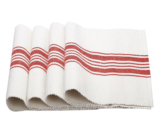 Red Striped Cotton Placemats