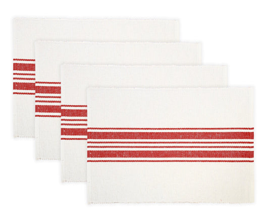 Red Striped Cotton Placemats