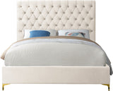 Cruz Luxurious Velvet Bed with Tufted Headboard and Contemporary Design for Stylish Bedrooms